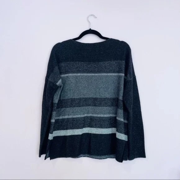 New Vince cashmere wool striped boatneck boxy relaxed fit minimalist sweater - Picture 13 of 15